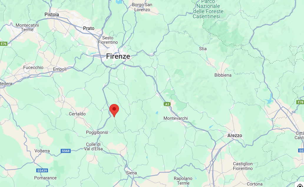 Map or places around Podere Cerbaia