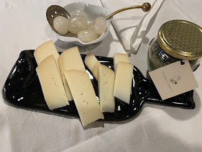 Food tipycal of Tuscany Cheese and Jam Local Pecorino Cheese with Jam